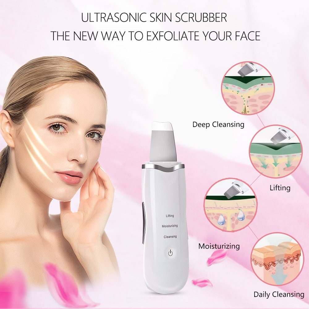 Beauty Star Ultrasonic Face Cleaning Skin Scrubber Facial Cleaner Skin Peeling Blackhead Removal Pore Cleaner Face Scrubber