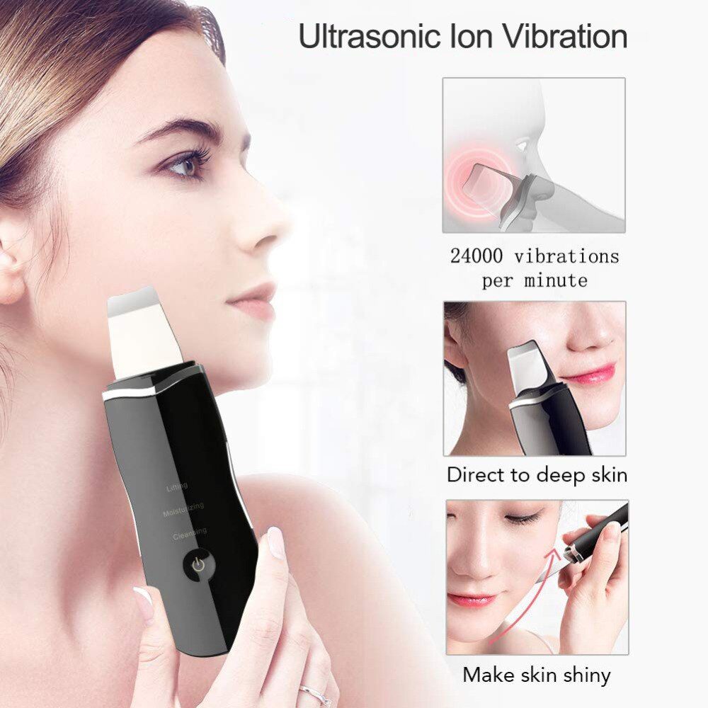 Beauty Star Ultrasonic Face Cleaning Skin Scrubber Facial Cleaner Skin Peeling Blackhead Removal Pore Cleaner Face Scrubber