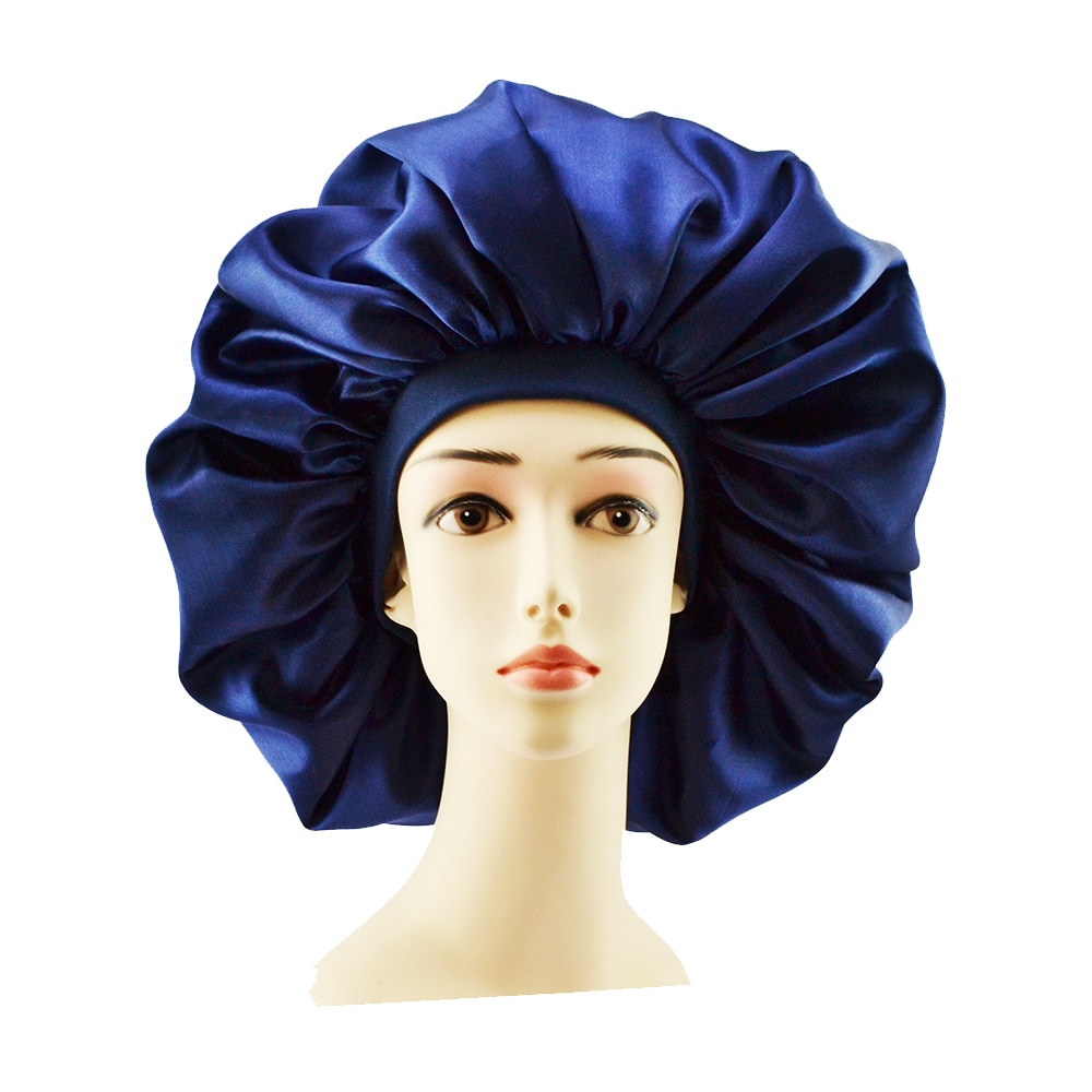 Big Size Satin Silk Bonnet Sleep Night Cap Head Cover Bonnet Hat For ...