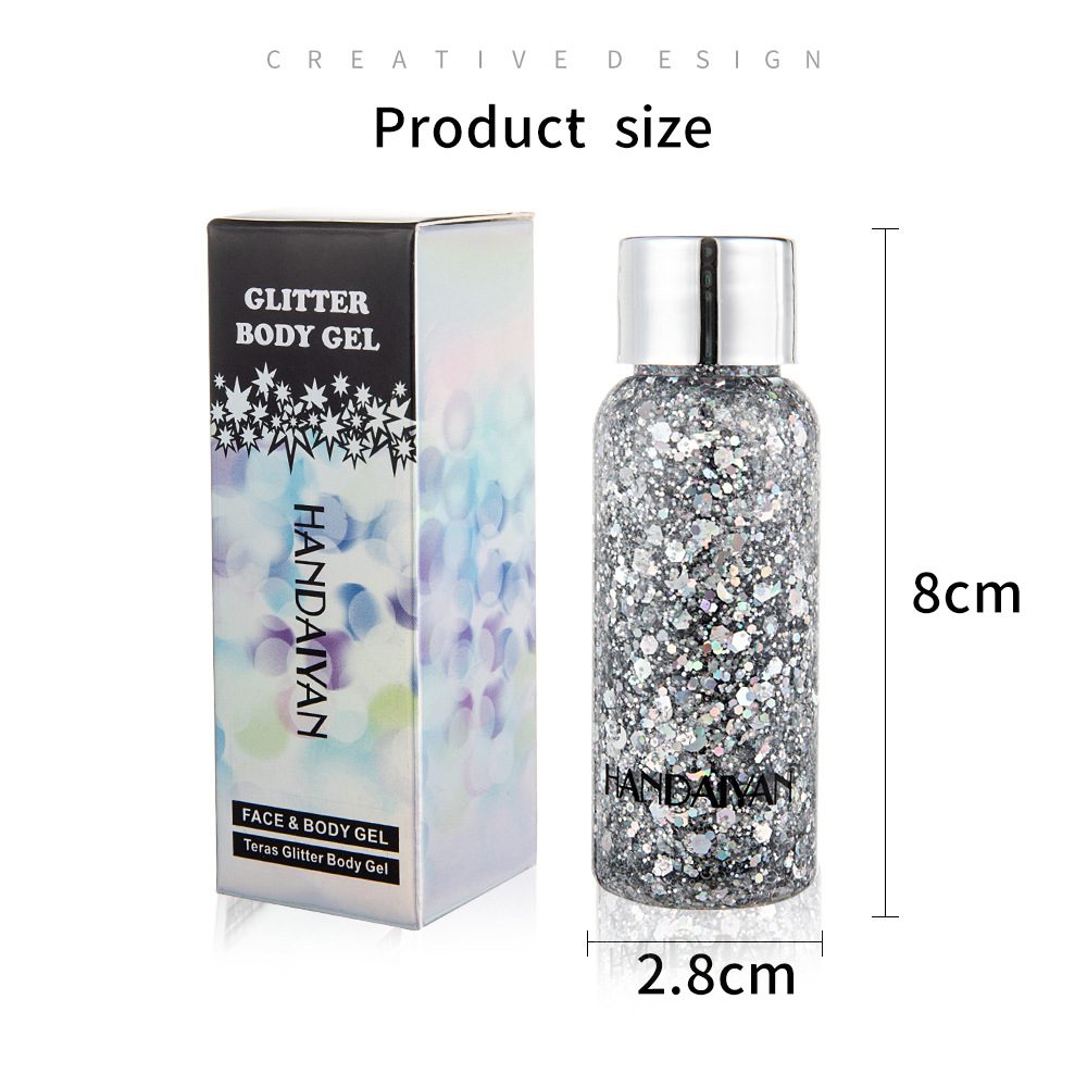 HANDAIYAN 8 Colors Glitter Shiny body Painting Eye Shadow Gel Cream Face Shimmer Body Art Festival Party Eyes Makeup TSLM1