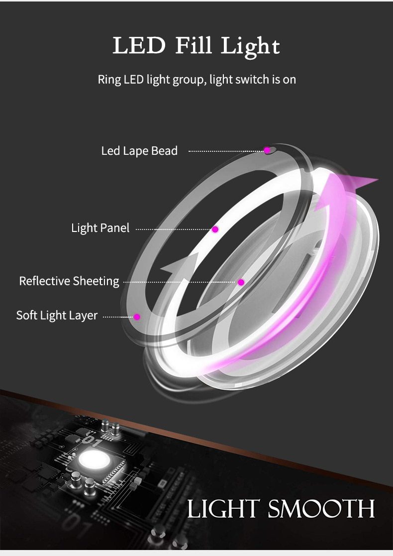 LED Mirror Light Makeup Mirror with Led Light Flexible 10X Magnifying Mirrors Light Cosmetic Miroir Dropshipping Vanity Mirrors