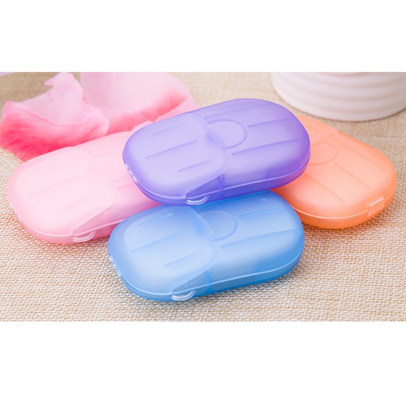 100Pcs/20Pcs Disposable Soap Paper Clean Scented Slice Foaming Box Mini Paper Soap For Outdoor Travel Use Random Color Dropship