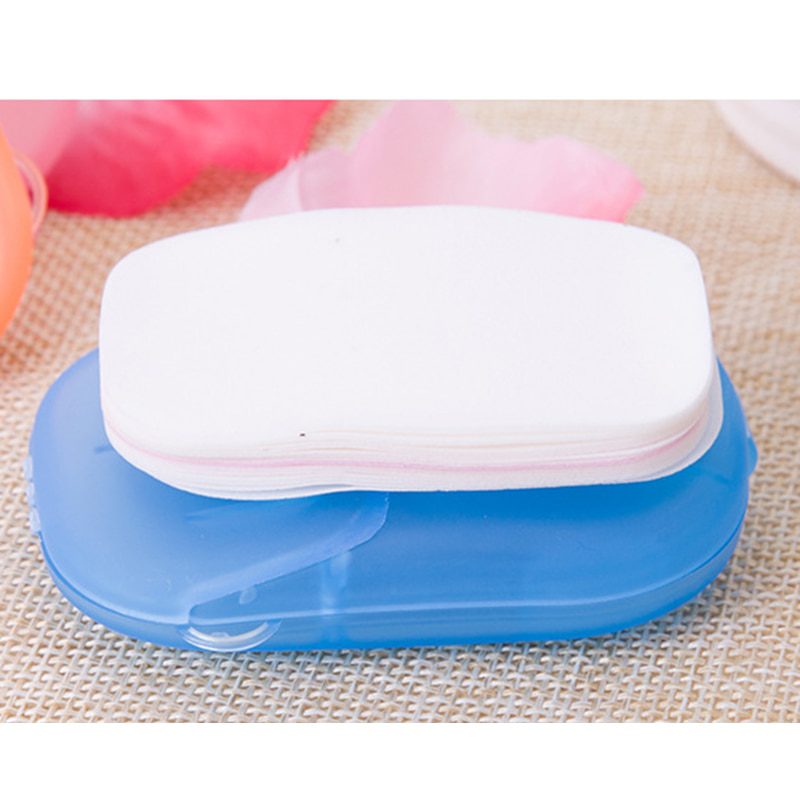 100Pcs/20Pcs Disposable Soap Paper Clean Scented Slice Foaming Box Mini Paper Soap For Outdoor Travel Use Random Color Dropship