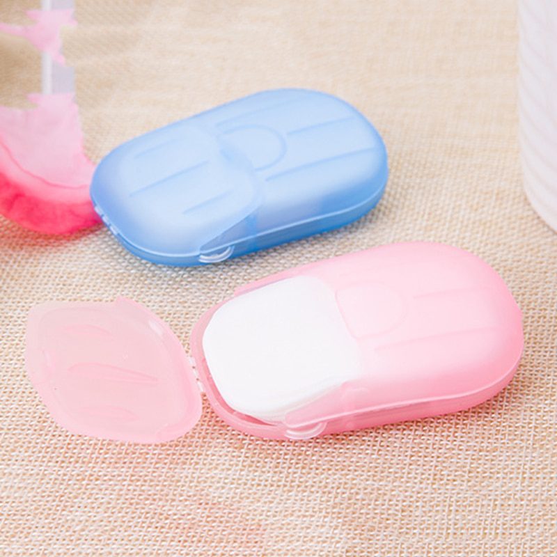 100Pcs/20Pcs Disposable Soap Paper Clean Scented Slice Foaming Box Mini Paper Soap For Outdoor Travel Use Random Color Dropship