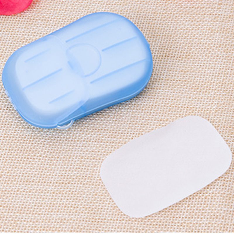 100Pcs/20Pcs Disposable Soap Paper Clean Scented Slice Foaming Box Mini Paper Soap For Outdoor Travel Use Random Color Dropship