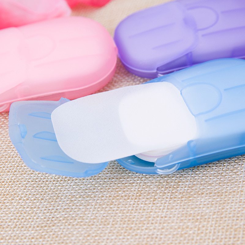 100Pcs/20Pcs Disposable Soap Paper Clean Scented Slice Foaming Box Mini Paper Soap For Outdoor Travel Use Random Color Dropship