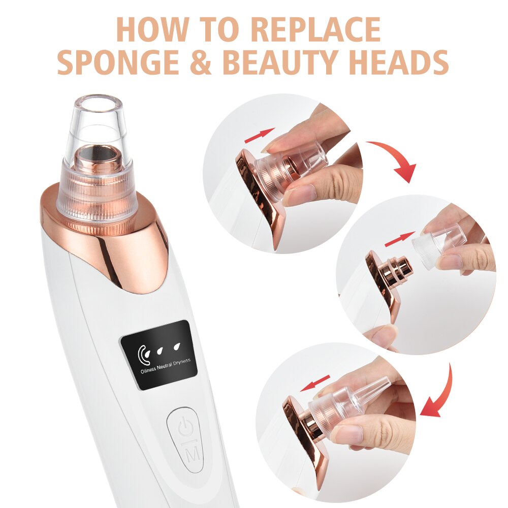 Blackhead Remover Vacuum Acne Pimple Black Spot Suction Electric Facial Pore Cleaner Skincare Exfoliating Beauty Instrument