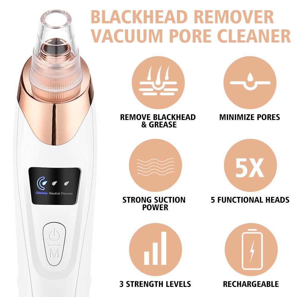 Blackhead Remover Vacuum Acne Pimple Black Spot Suction Electric Facial Pore Cleaner Skincare Exfoliating Beauty Instrument