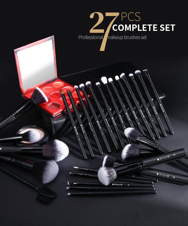 DUcare MakeUp Brushes Professional Natural Goat hair Makeup Brushes set Foundation Powder Concealer Contour Eyes Blending brush