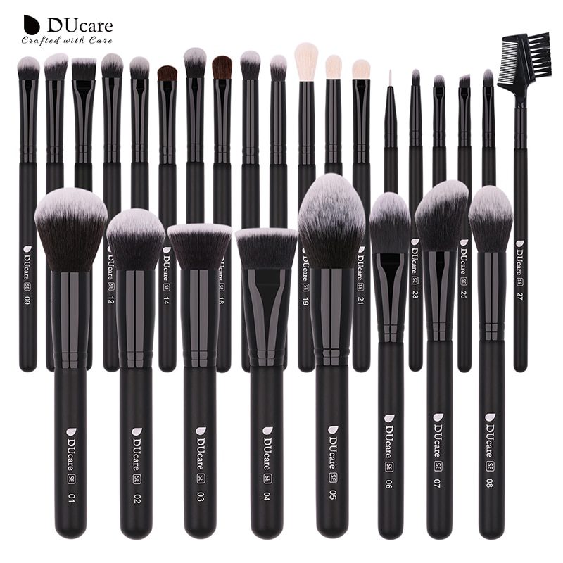 DUcare MakeUp Brushes Professional Natural Goat hair Makeup Brushes set Foundation Powder Concealer Contour Eyes Blending brush