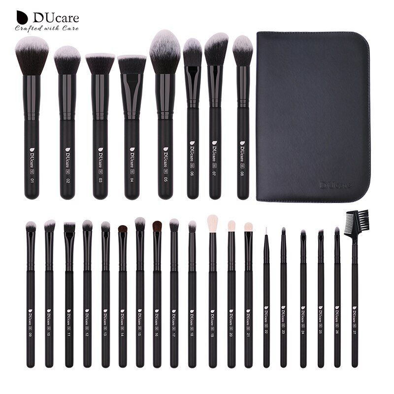 DUcare MakeUp Brushes Professional Natural Goat hair Makeup Brushes set Foundation Powder Concealer Contour Eyes Blending brush