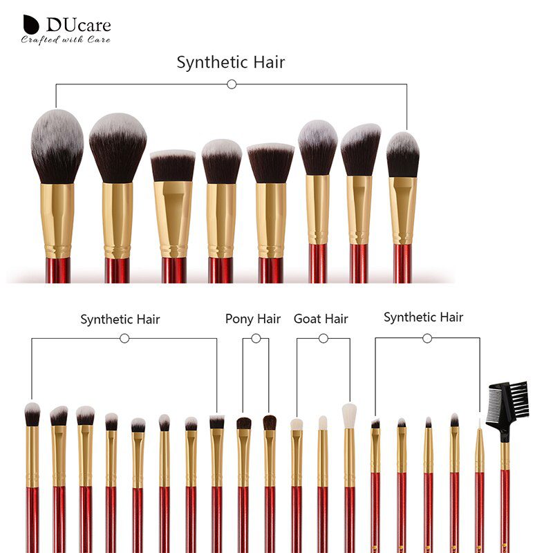 DUcare MakeUp Brushes Professional Natural Goat hair Makeup Brushes set Foundation Powder Concealer Contour Eyes Blending brush