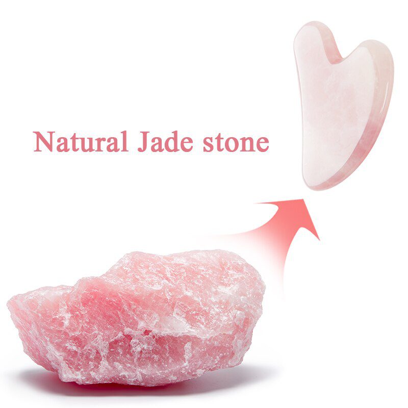 Natural Jade Gua Sha Scraper Board Massage Rose Quartz Jade Guasha Stone For Face Neck Skin Lifting Wrinkle Remover Beauty Care