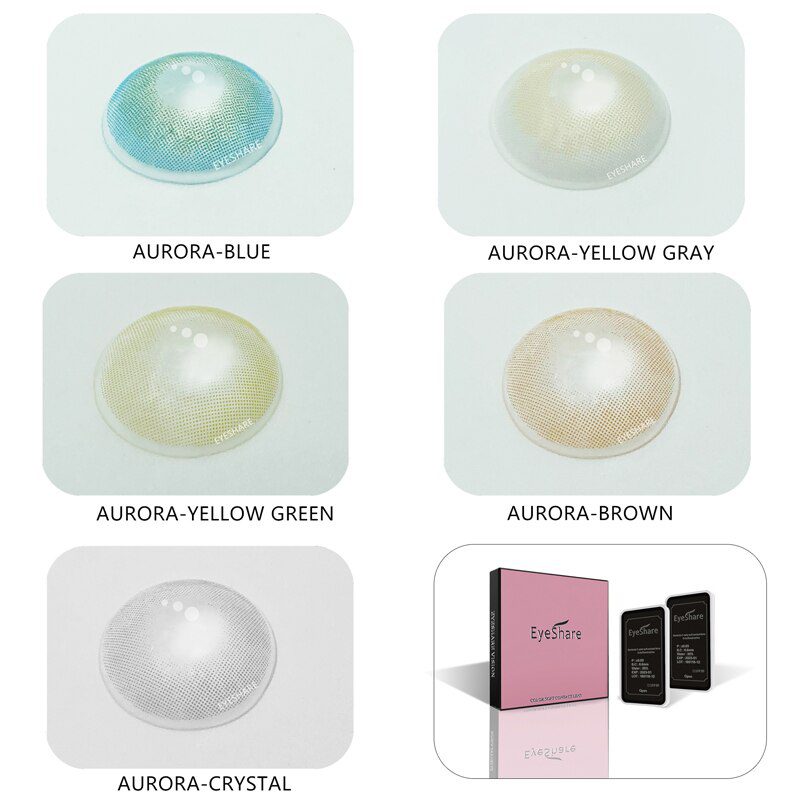 EYESHARE 1 Pair Aurora Europe Colored Contact Lens Yearly Use Cosmetic Contact Lenses Eye Color