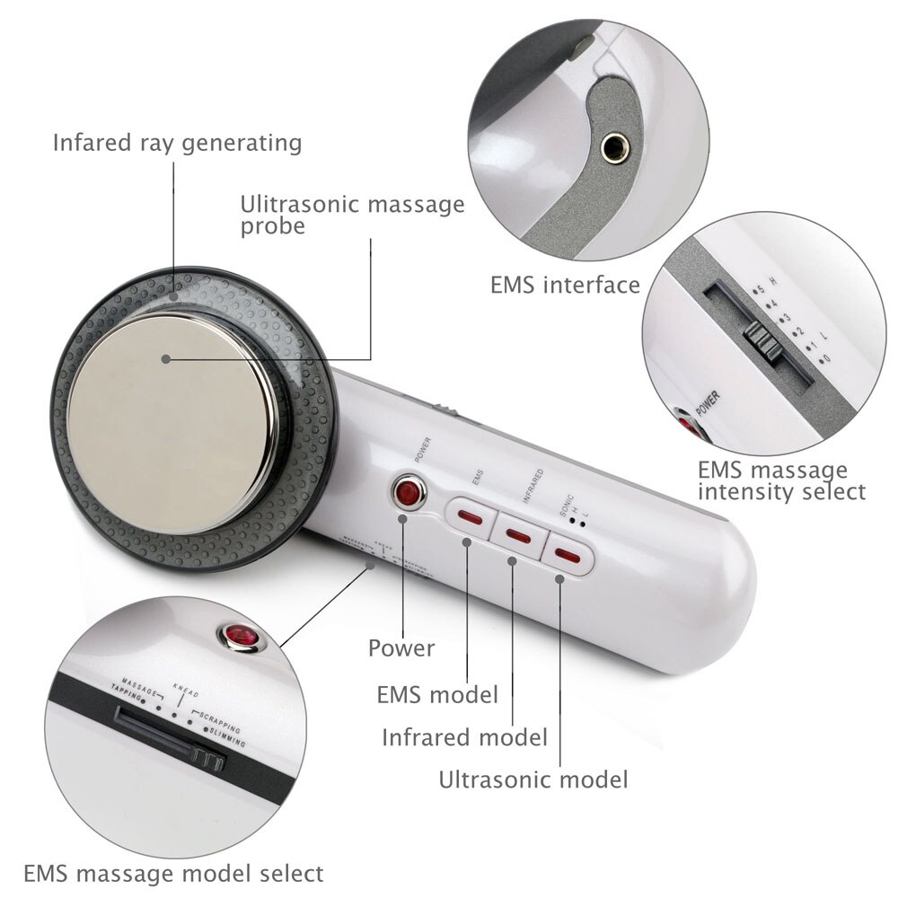 3 in 1 EMS Ultrasound Cavitation Device Electric Body Slimming Massager Fat Burner Infrared Therapy Ultrasonic Cavitation