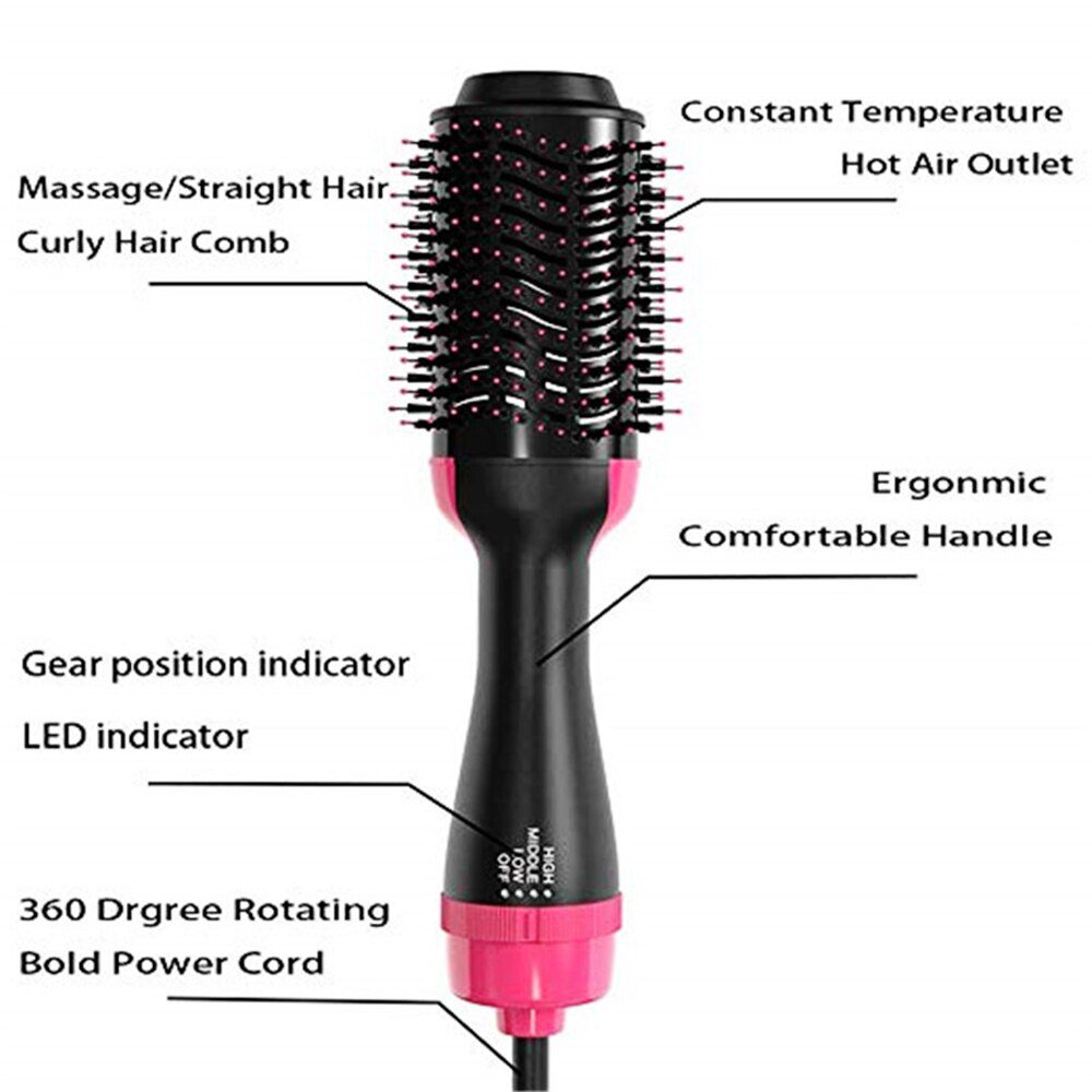 VIP Link Hair Dryer Brush Blow Dryer Hair Styler Hot Air Comb One Step Hair Dryer and Volumizer 3 in 1 Blower Brush Hairdryer