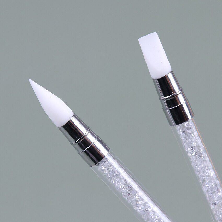 1PC Dual-Ended 2 Ways Nail Art Silicone Sculpture Pen Carving DIY Painting Glitter Rhinestone Acrylic Manicure Dotting Tool