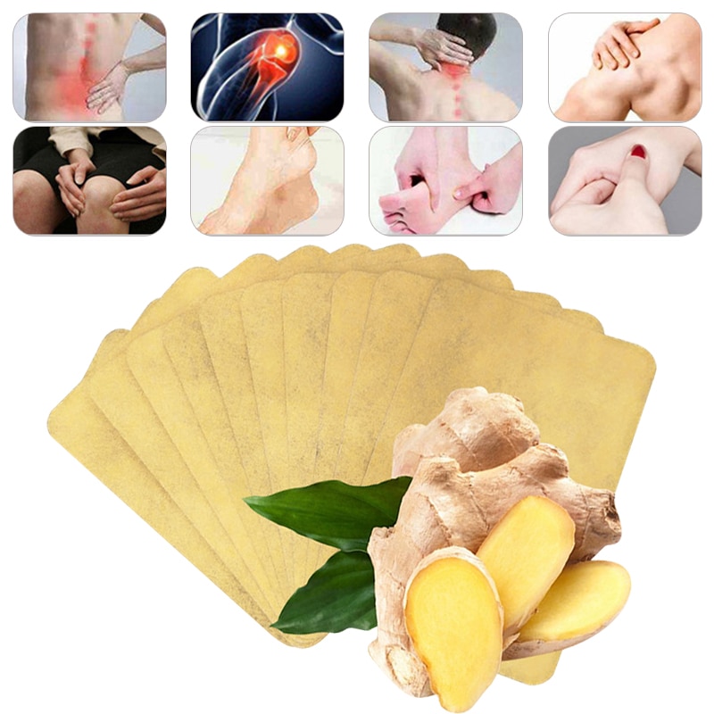 10 pcs/1bag Ginger Back Pain Patch Neck Massage Back Body Warmer Sticker Self Heating 12h Patch Winter Keep Joint Warm Foot Knee