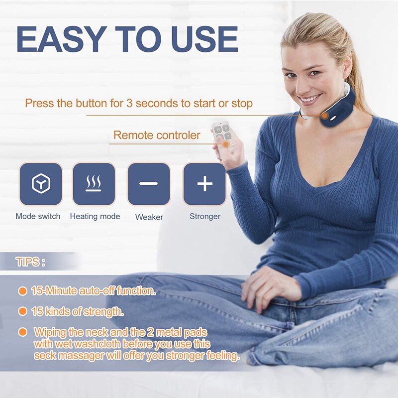New Remote Smart Neck Shoulder EMS Muscle Massager Trainer Relaxation Electric Pain Relief ToolCervical Vertebra Physiotherapy