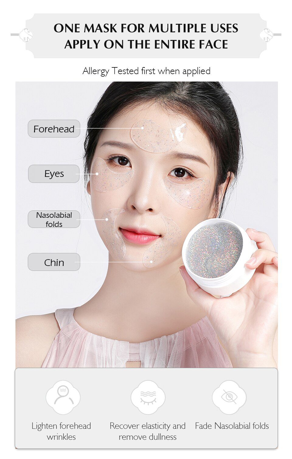 MEIKING Eye Patches 60 Pcs Hyaluronic Acid Nicotinamide Remover Dark Circles Anti-wrinkle Mask Under The Eyes Of Korea