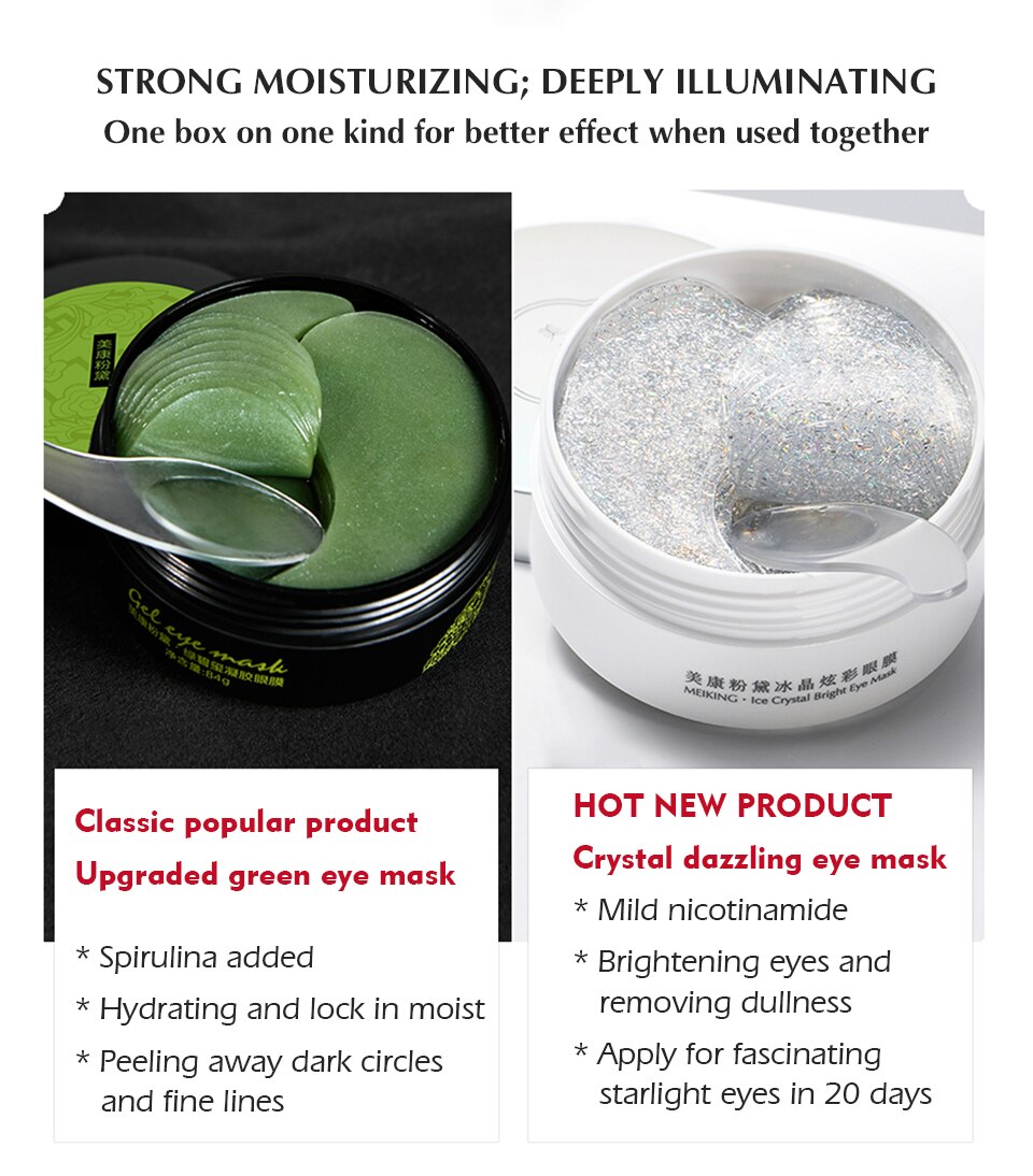 MEIKING Eye Patches 60 Pcs Hyaluronic Acid Nicotinamide Remover Dark Circles Anti-wrinkle Mask Under The Eyes Of Korea