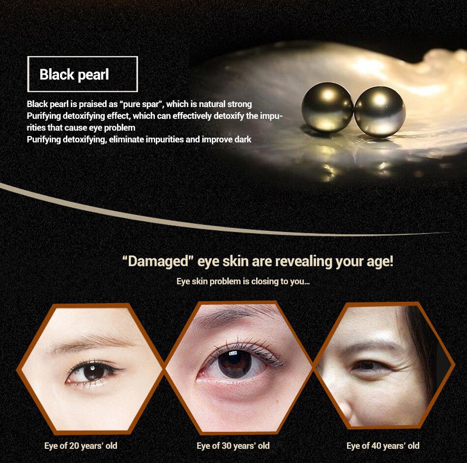 MEIKING Eye Patches 60 Pcs Black Pearl Gold Collagen Crystal Remover Dark Circles Anti-wrinkle Patches Under The Eyes Of Korea