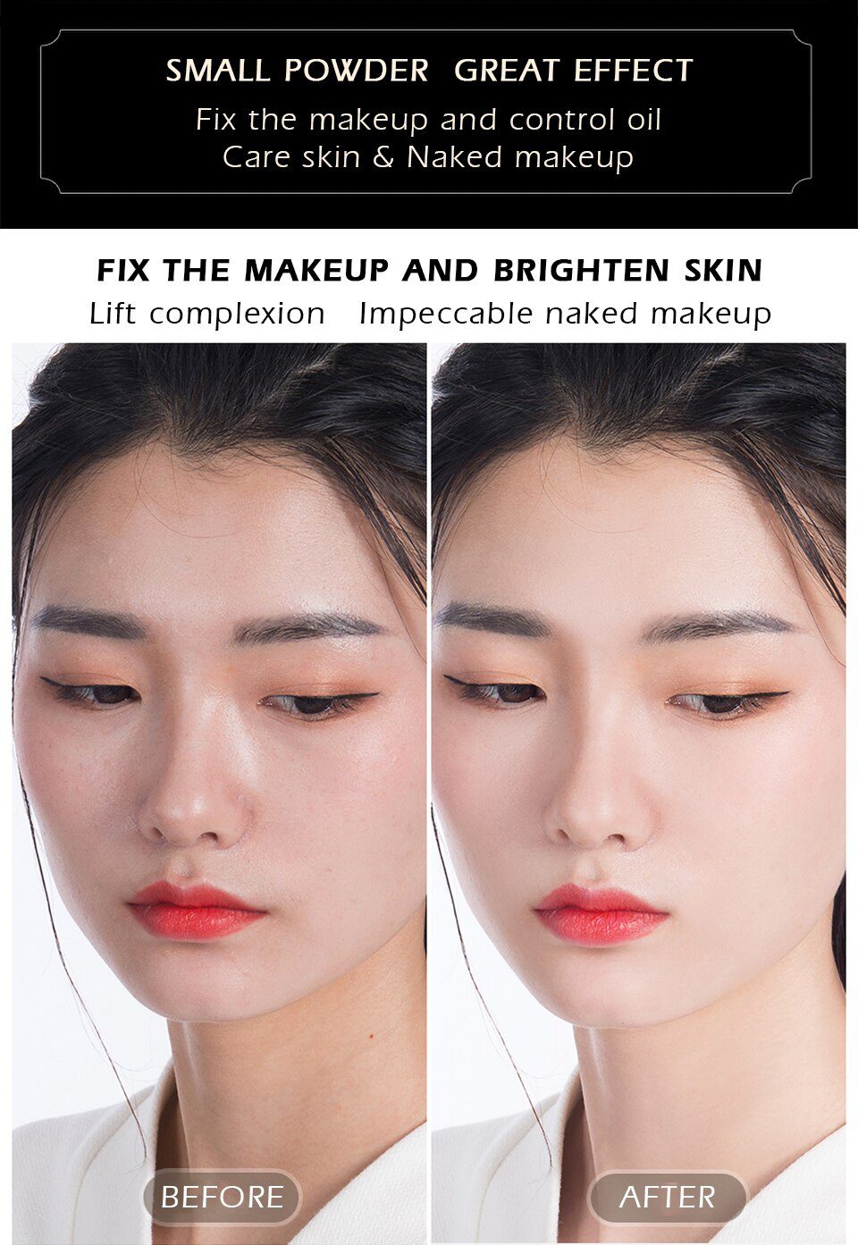 MEIKING Rose Plant Powder Oil Control Loose Powder Cosmetics Compact Whitening Brighten Skin Tone Makeup Setting Mineral Powder