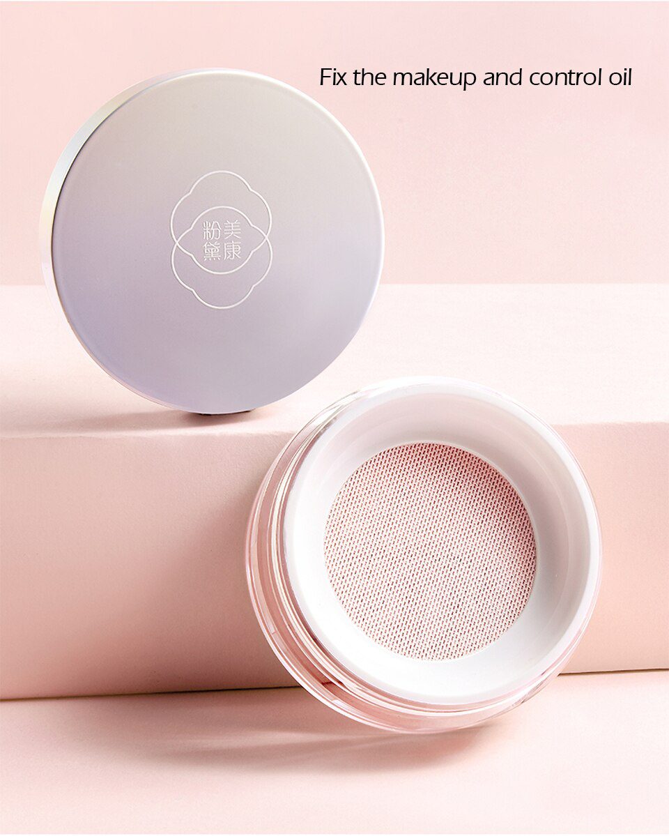 MEIKING Rose Plant Powder Oil Control Loose Powder Cosmetics Compact Whitening Brighten Skin Tone Makeup Setting Mineral Powder