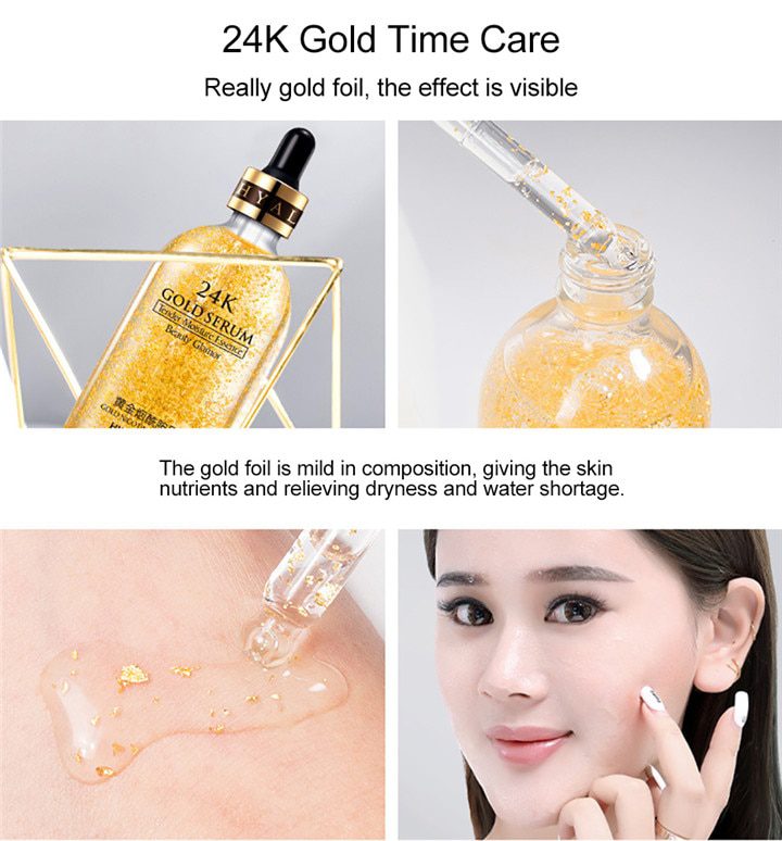 LAIKOU 24k Gold Face Serum Hyaluronic Acid Serum Moisturizer Essence Cream Whitening Day Creams Anti Aging Anti Wrinkle Acne Art