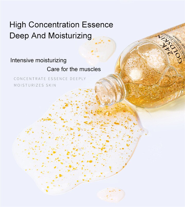LAIKOU 24k Gold Face Serum Hyaluronic Acid Serum Moisturizer Essence Cream Whitening Day Creams Anti Aging Anti Wrinkle Acne Art