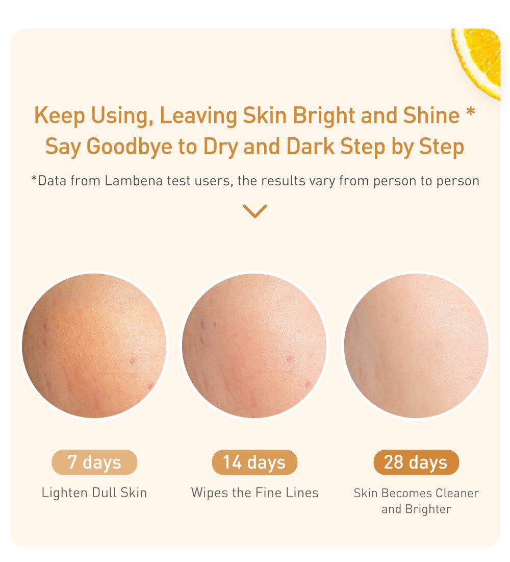 LANBENA Vitamin C Whitening Face Serum Lighten Spots Brightening Facial Skin Essence Fade Dark Spots Remove Freckle Speckle Care