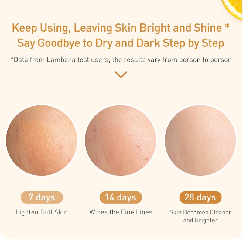 LANBENA Vitamin C Whitening Face Serum Lighten Spots Brightening Facial Skin Essence Fade Dark Spots Remove Freckle Speckle Care