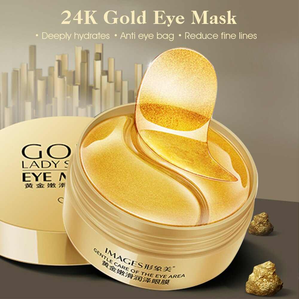 Collagen Eye Mask 60pcs Moisturizing Gold Gel Masks Hydrogel Eye Patches Anti-Aging Anti-Puffiness Skin Care Patch