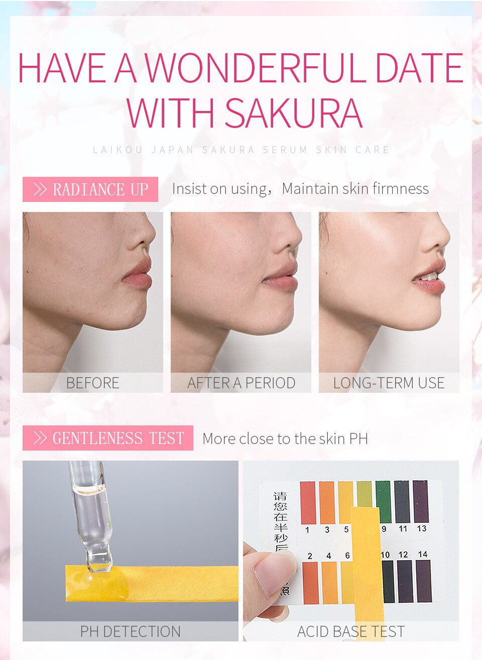 LAIKOU 17ML Japan Sakura Serum Nourish Essense Oil Control Brightening Rejuvenation Skin Whitening Serum Skin Care Facecare