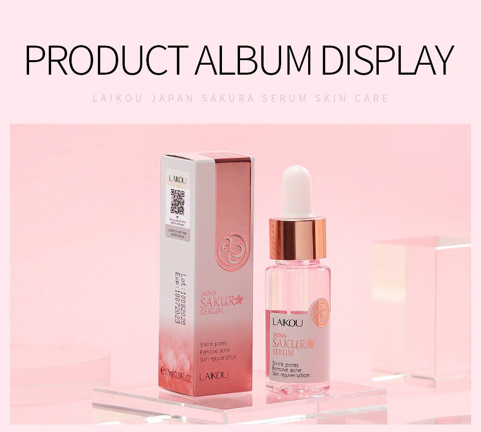 LAIKOU 17ML Japan Sakura Serum Nourish Essense Oil Control Brightening Rejuvenation Skin Whitening Serum Skin Care Facecare