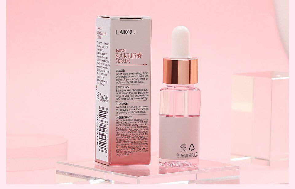 LAIKOU 17ML Japan Sakura Serum Nourish Essense Oil Control Brightening Rejuvenation Skin Whitening Serum Skin Care Facecare