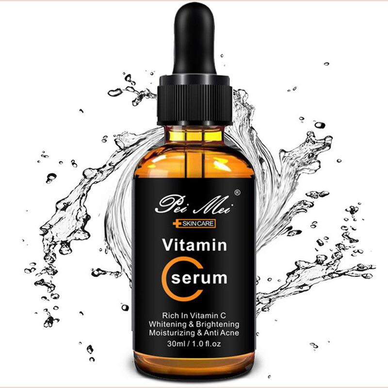 30ml Vitamin C Face Serum Long Lasting Moisturizing Improve Roughness Lighten Spots Hyaluronic Acid Facial Essence