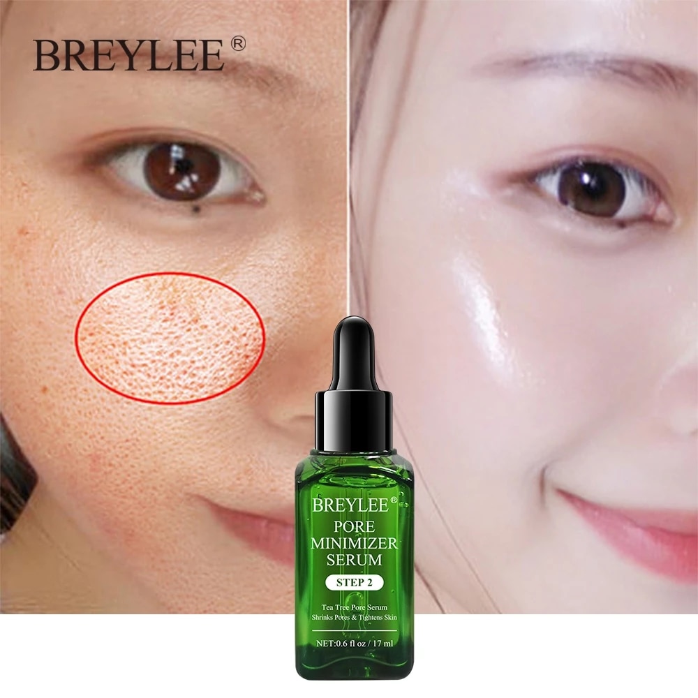 BREYLEE Shrink Pores Serum Pore Tightens Refining Moisturizing Essence Whitening Anti-aging Oil Control Facial Essence Skin Care