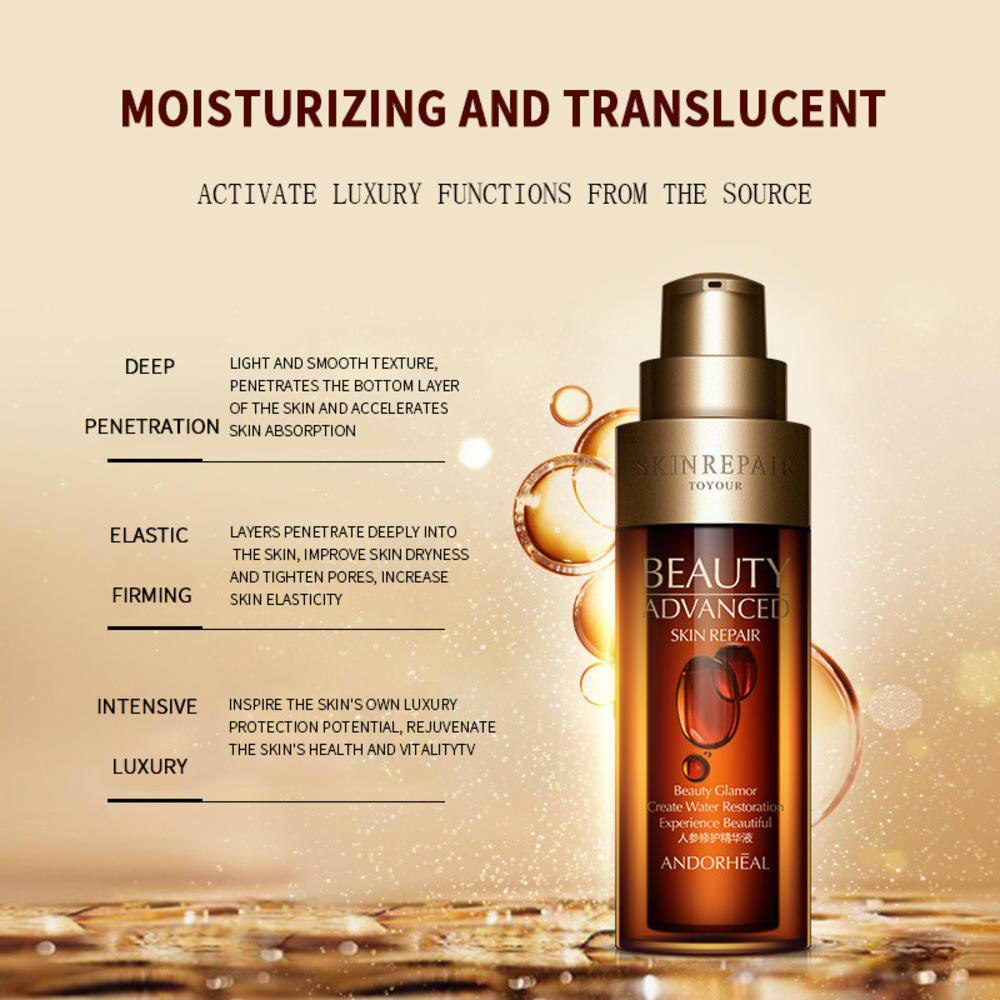 65g Hyaluronic Acid Face Serum Anti Wrinkle Ageless Moisturizing Ginseng Vitaminis Collagen Pore Ginseng Repair Lasting Facial S