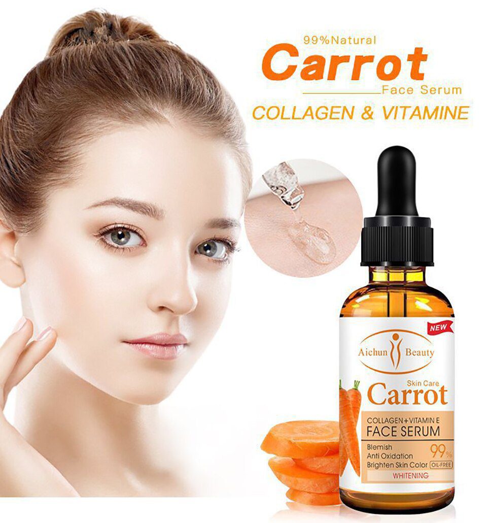 Dark Spot Corrector Whitening Serum Face Bleaching Serum Brighten Blemish Freckle Remover Natural Carrot Essence Korea Skin Care