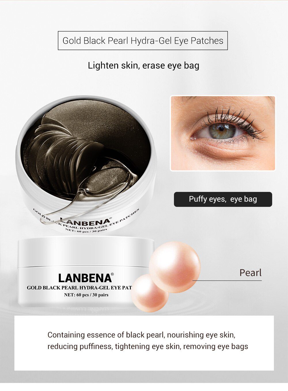 LANBENA Eye Mask Collagen Eye Patch Skin Care Hyaluronic Acid Gel Moisturizing Retinol Anti Aging Remove Dark Circles Eye Bag