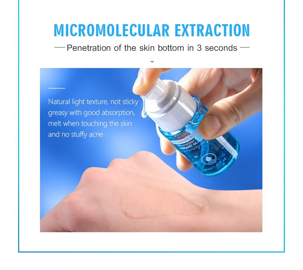 VIBRANT GLAMOUR Hyaluronic Acid Face Serum Moisturizing Shrink Pores Remove Fine Lines Anti-Aging Anti-Wrinkle Deep Care 30ml