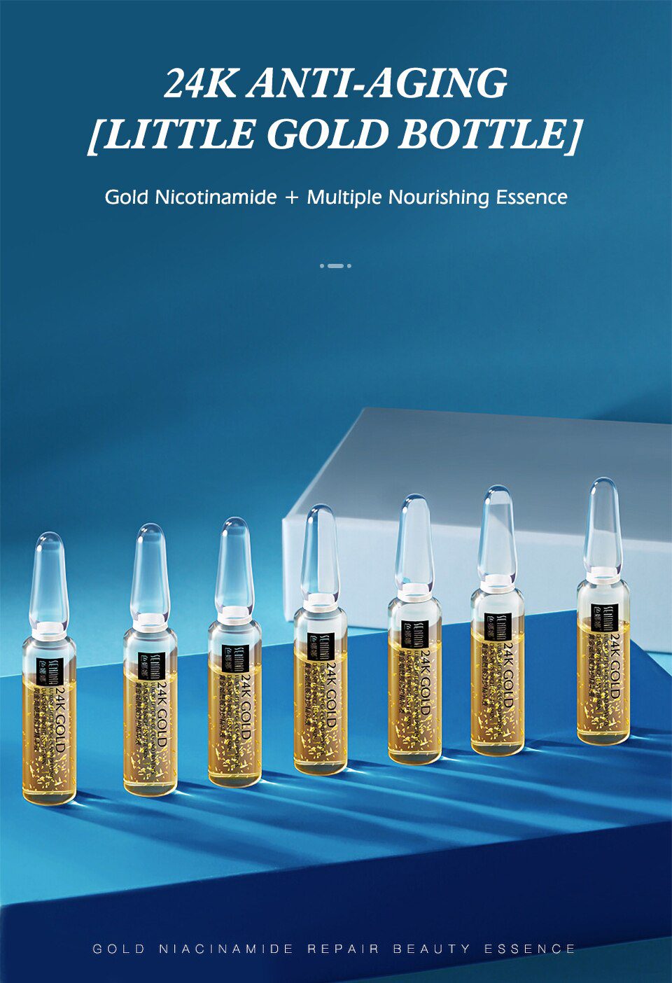 VIBRANT GLAMOUR Niacinamide Anti-Aging Face Serum Gold Ampoule Essence Whitening Moisturizing Lifting Firming Skin Care