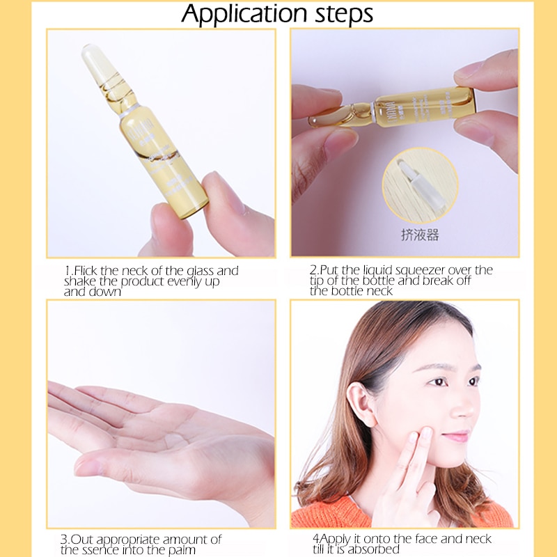 VIBRANT GLAMOUR Niacinamide Anti-Aging Face Serum Gold Ampoule Essence Whitening Moisturizing Lifting Firming Skin Care
