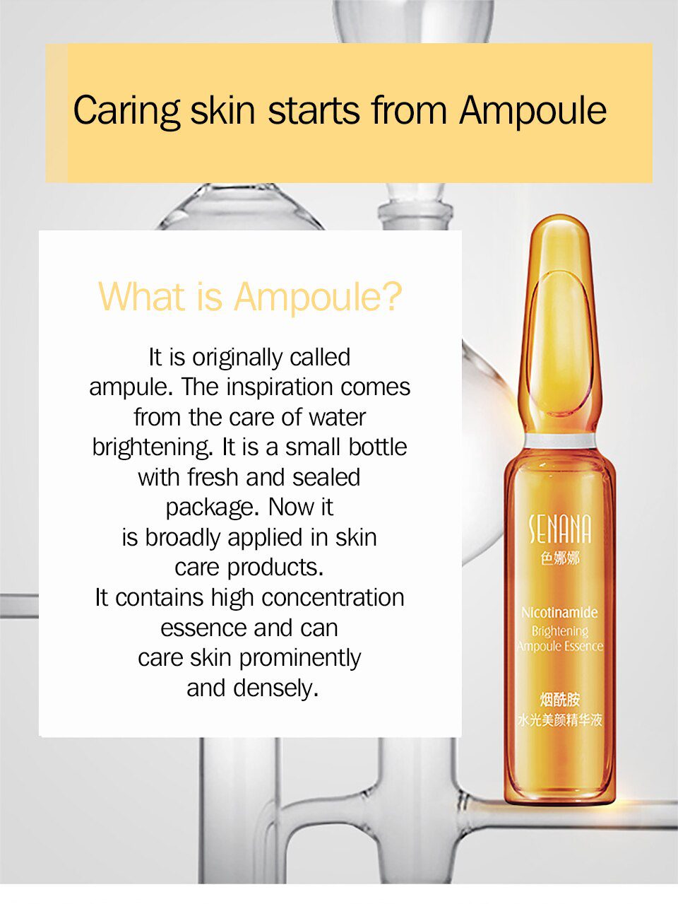 VIBRANT GLAMOUR Niacinamide Anti-Aging Face Serum Gold Ampoule Essence Whitening Moisturizing Lifting Firming Skin Care