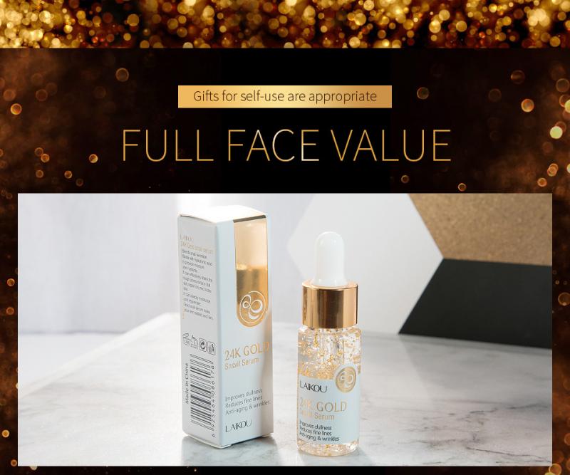 24K Gold Pure Hyaluronic Acid Snails Face Serum Anti-wrinkle Moisturize Shrink Pore Brighten Nicotinamide Skin Care TSLM1