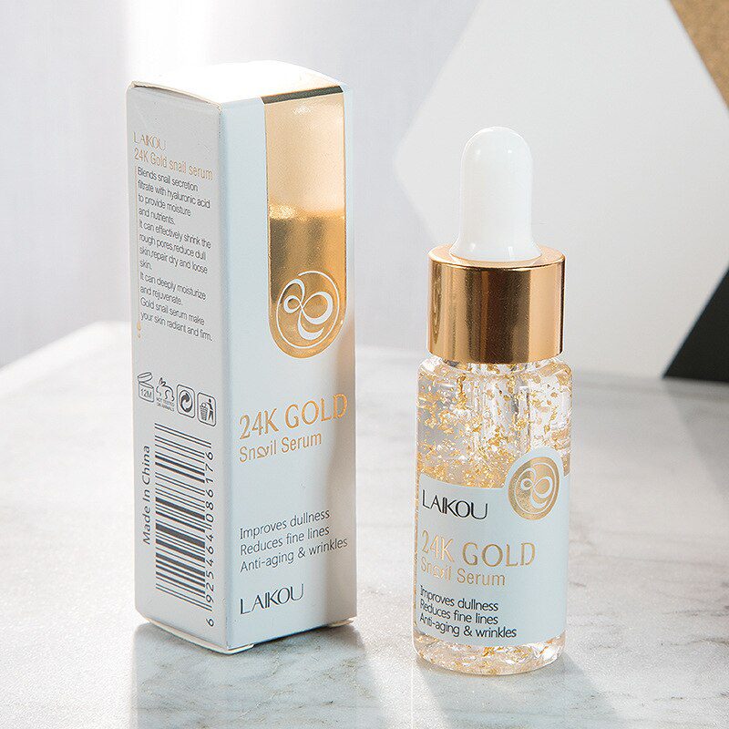 24K Gold Pure Hyaluronic Acid Snails Face Serum Anti-wrinkle Moisturize Shrink Pore Brighten Nicotinamide Skin Care TSLM1