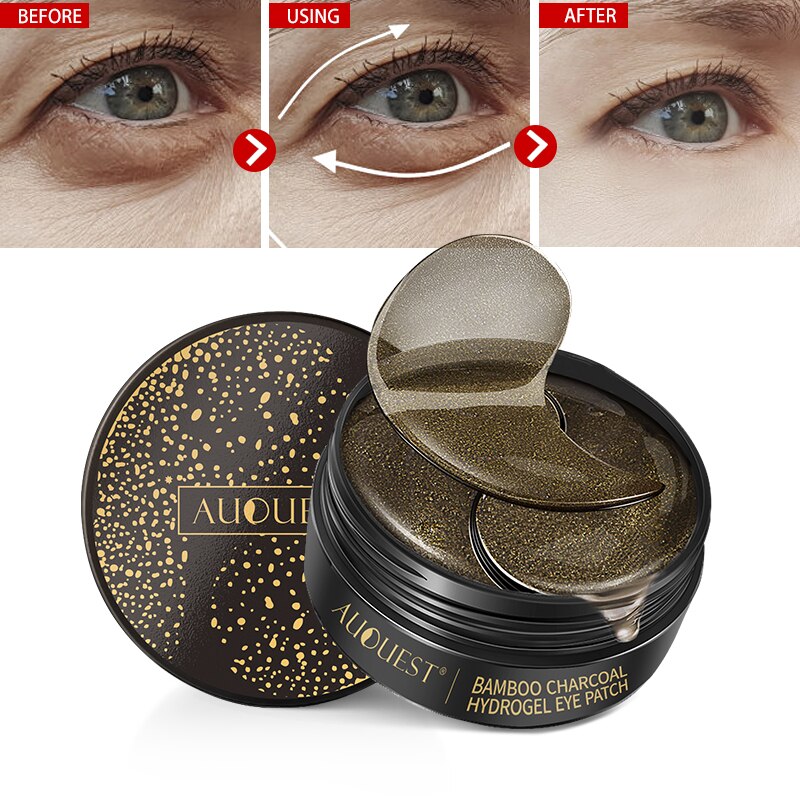 AUQUEST 60pcs Eye Patches Mask Hyaluronic Seaweed Moisturizing Dark Circles Eye Bags Remove Anti Wrinkle Beauty Eye Skin Care