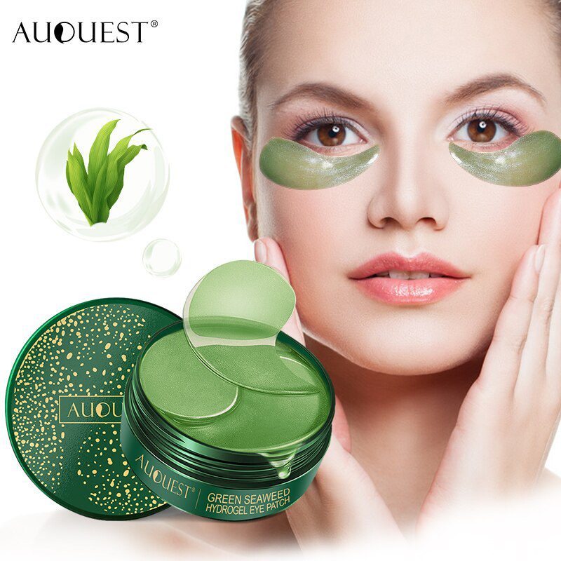 AUQUEST 60pcs Eye Patches Mask Hyaluronic Seaweed Moisturizing Dark Circles Eye Bags Remove Anti Wrinkle Beauty Eye Skin Care