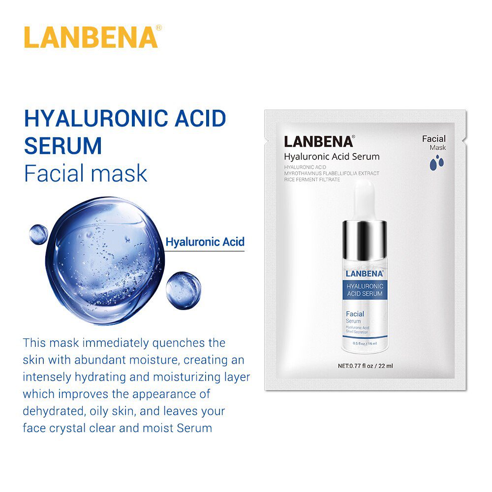 LANBENA Vitamin C + Six Peptides Serum 24K Gold + Hyaluronic Acid Serum Anti Aging Wrinkle Moisturizing Whitening Skin Care 15ML